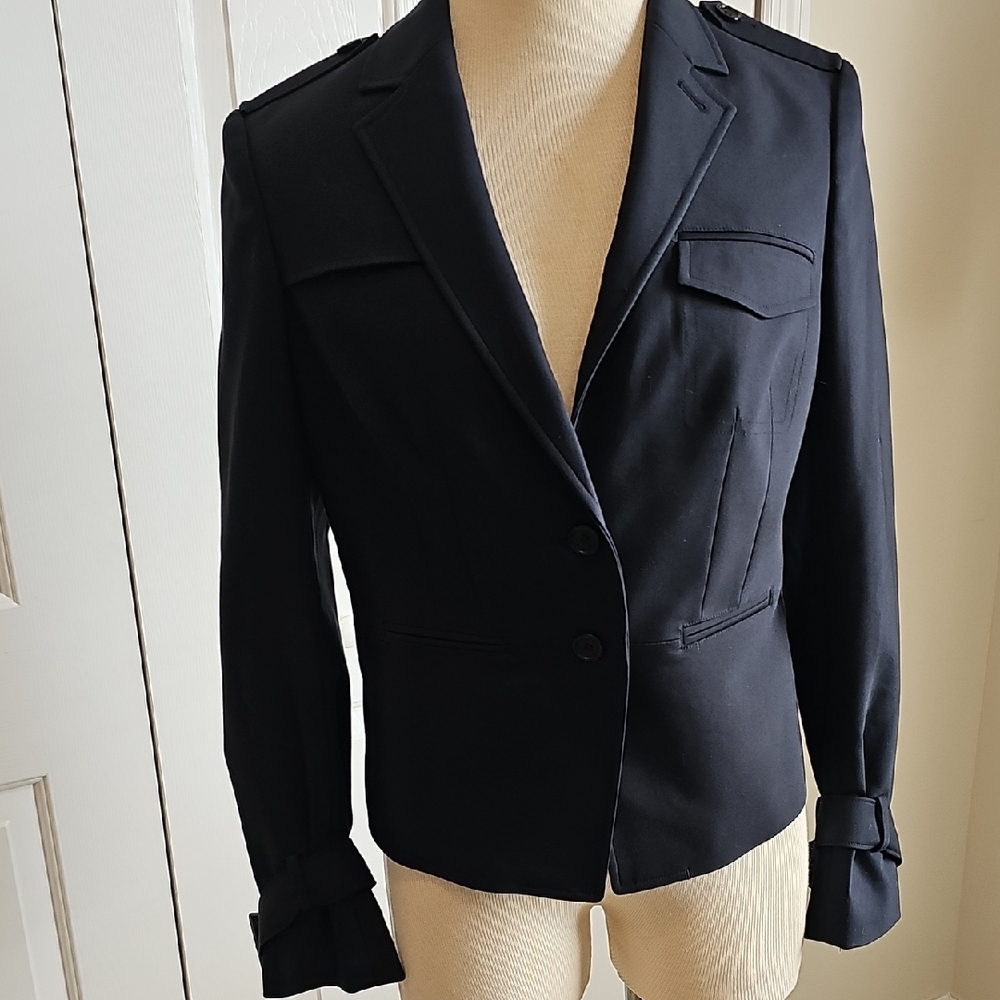Ann Taylor Navy Blue Military Style Size 6 Blazer. Single Breateted.